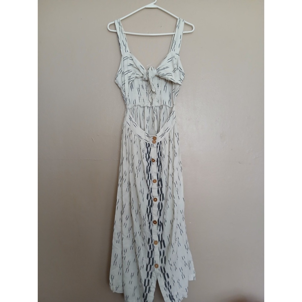 Free People Dress Medium Caldasi Midi Peasant Cottage Core Resort Smocked